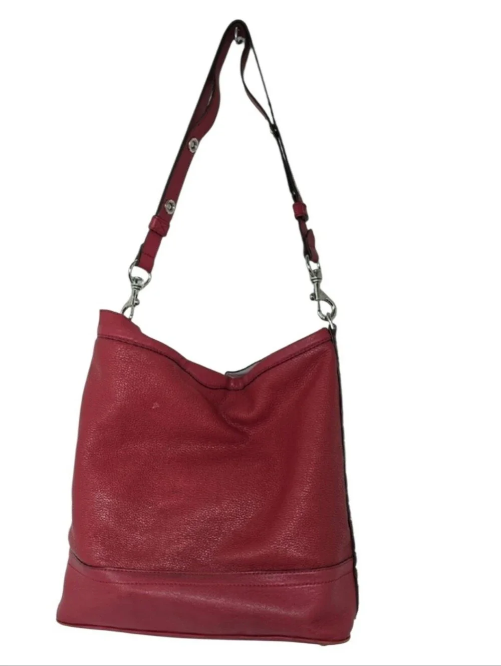 Rebecca Minkoff Red‎ Leather Silver Studded Blythe Dual Strap Hobo Shoulder Bag